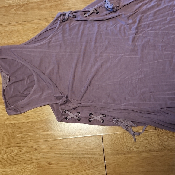 AEO lavender lace up detail swing dress sz small - Picture 3 of 3